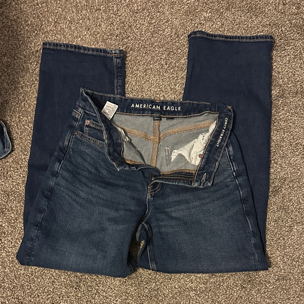 American Eagle Outfitters Dark Indigo Straight Leg Jeans